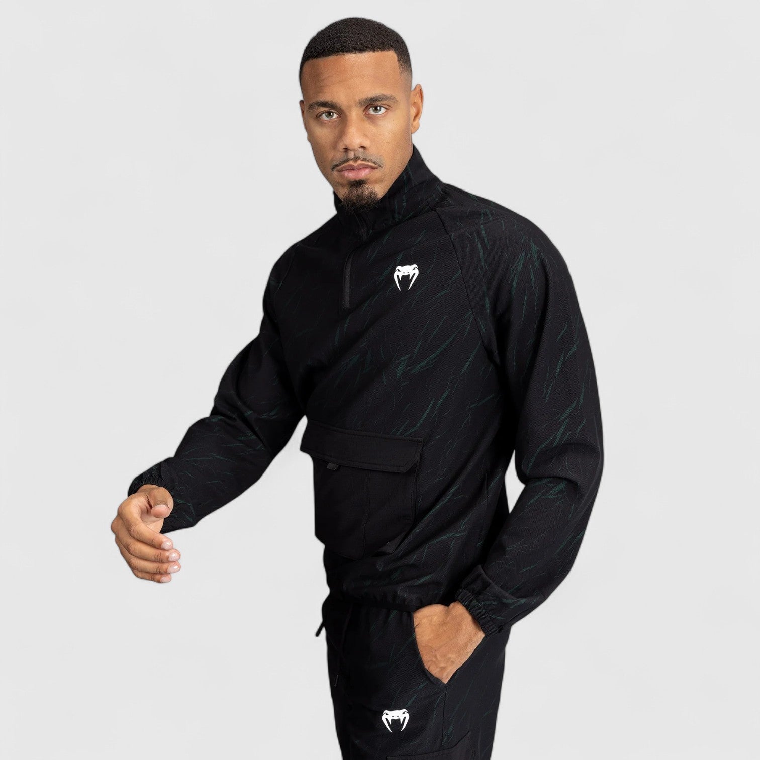 VENUM Trooper Herre Half - Zip Jakke - Svart/Skogsgrønn - CombatStore.no